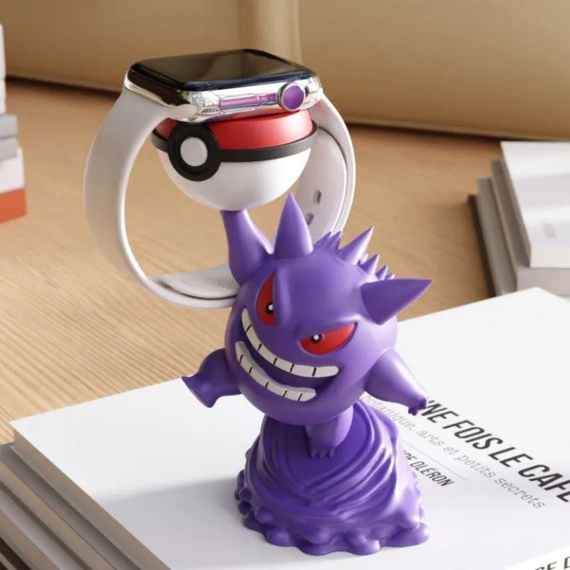 Pokemon Gengar Watch Charging Stand for Iwatch Series 9 8 7 6 5 SE 4 3 2 Charger Dock Station Resin Bracket Tabletop Decor New